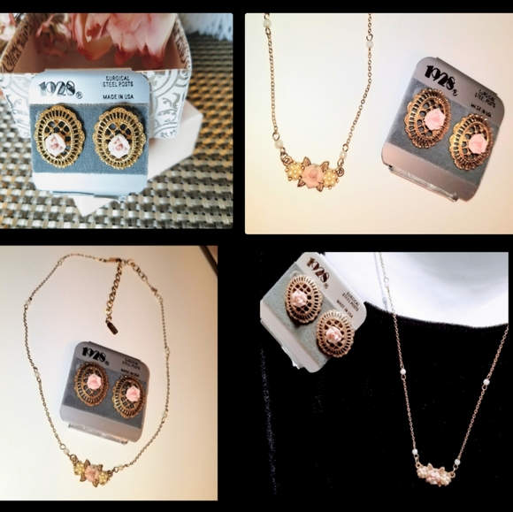 1928 Jewelry - 1928 SET! 💖 Rose Floral Earrings & neckless